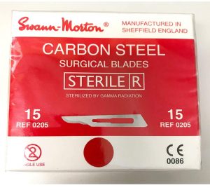 Swann Morton Blade, Sterile Carbon Steel Sz 15 100