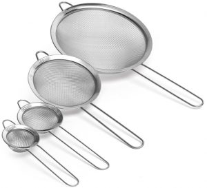 Kitchenitte Set of 4 Stainless Steel Strainers - Extra Fine Mesh Strainers for Kitchen